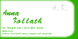 anna kollath business card